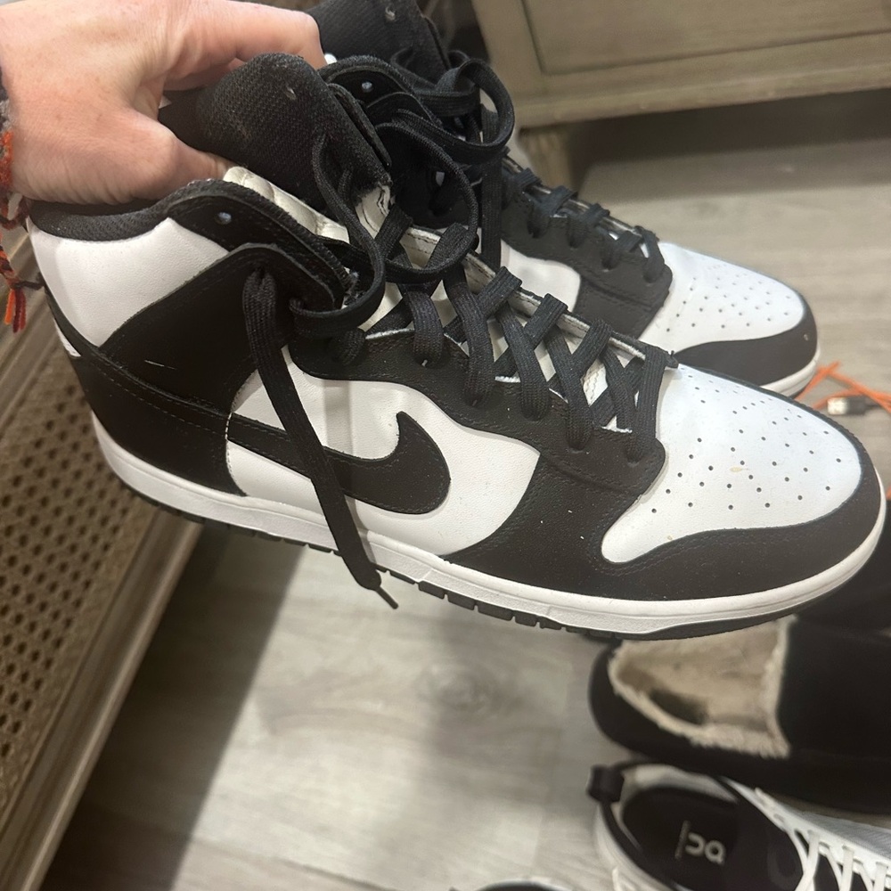 Nike Black and White Mid-Top Sneakers